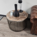 Metal & Wood Accent Side End Table